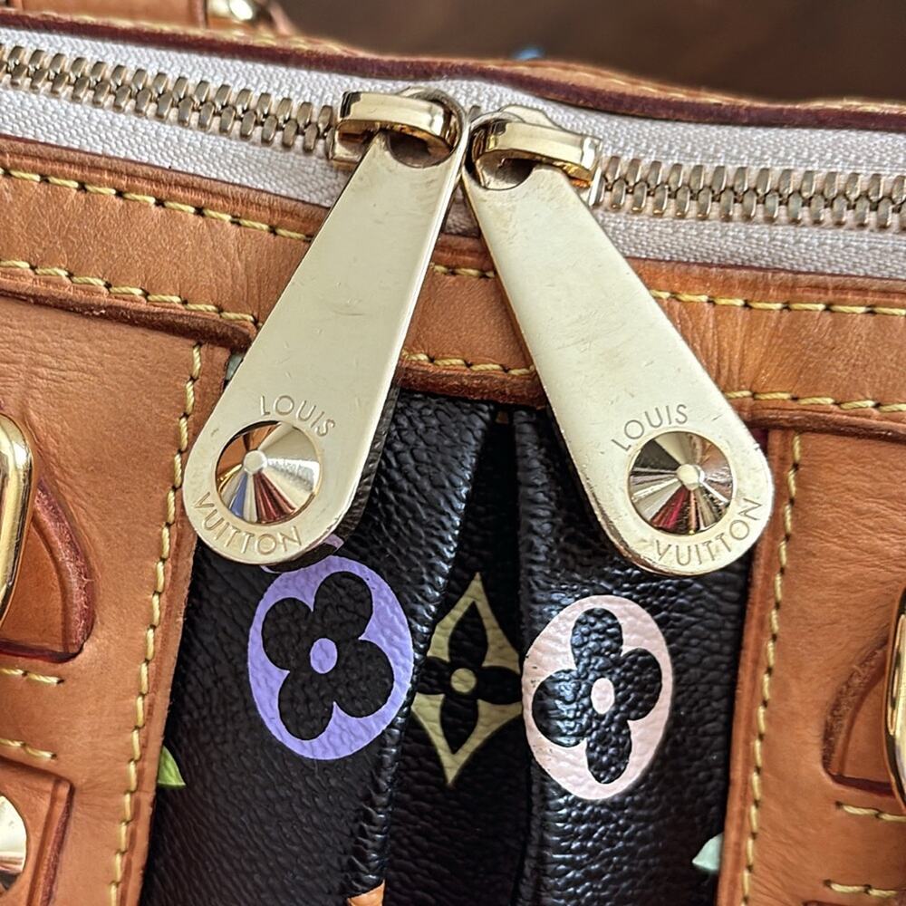 Authentic Louis Vuitton Black Multicolor Courtney MM HandbagTR1180 - Picture 10 of 12